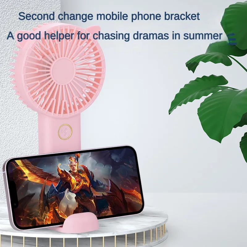 Mini Fan Usb Oplaadbare Draagbare Handventilator 6V Zomer Student 3 Podium Desk Fan Met Basis Ventiador Venty Kinderwagen Pocket Fans