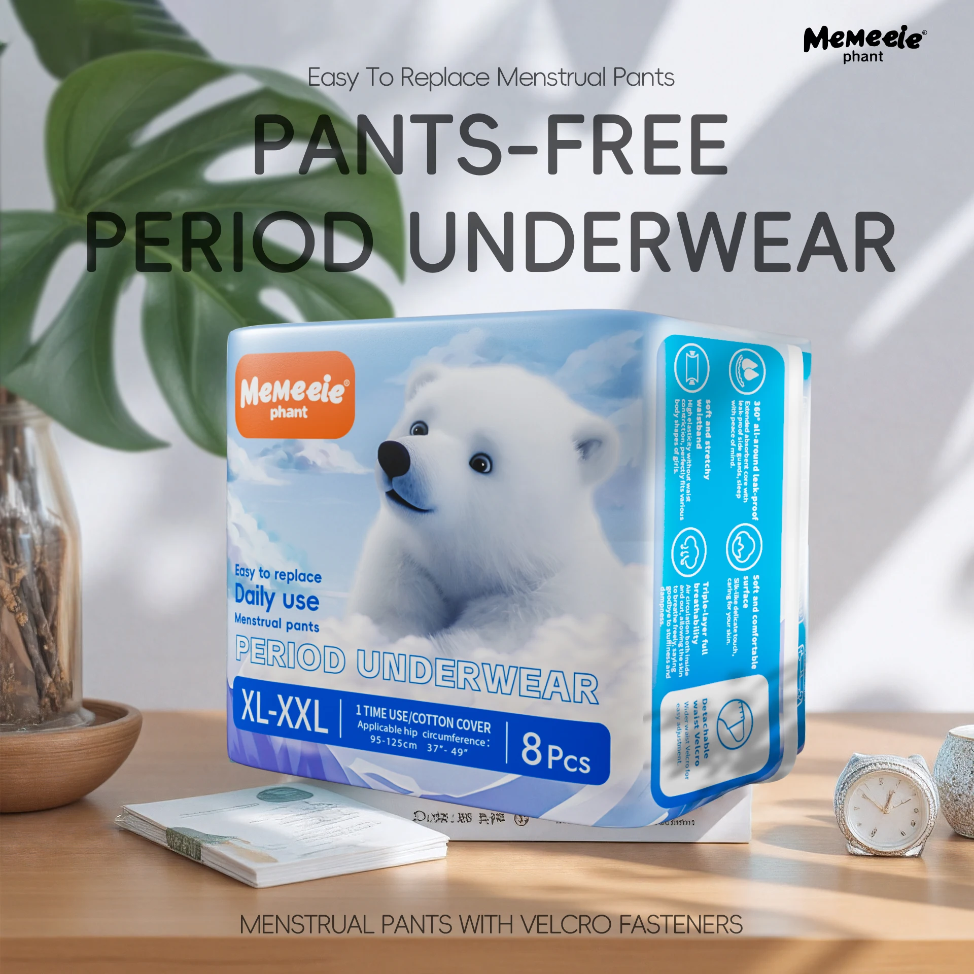 

Memeeie Sanitary napkin pants monthly women one-time menstrual pants 8 pack