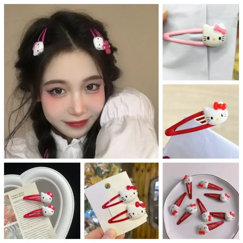 

New Sanrio Cute Hairpin Pin Cartoon Y2k Hello Kitty Kuromi Girls Barrettes Bangs Clip Anime Women Girls Hair Jewelry Accessories