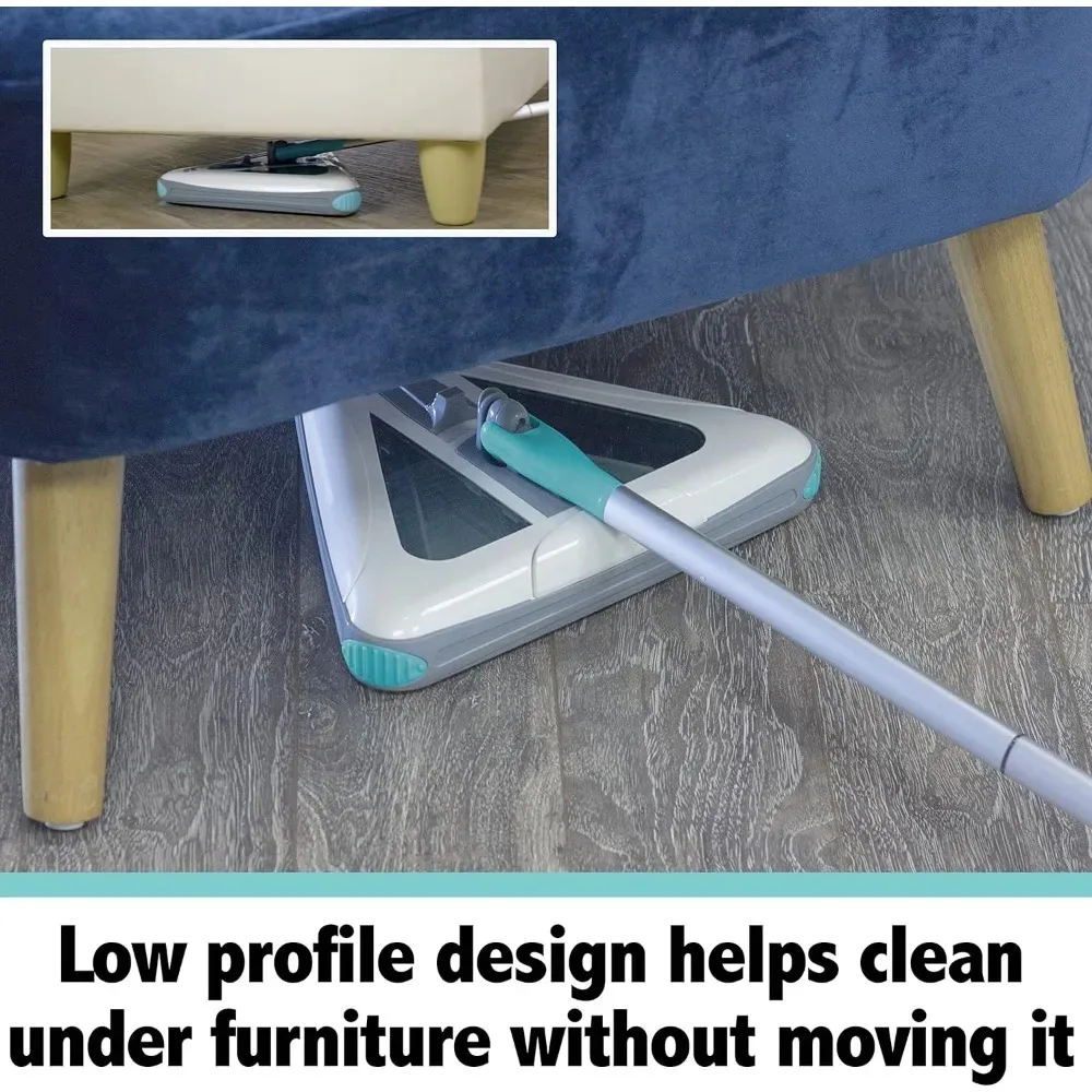 مكنسة خفيفة الوزن لتنظيف زوايا بلاط الخشب الصلب للسجاد القصير لمدة 30 دقيقة