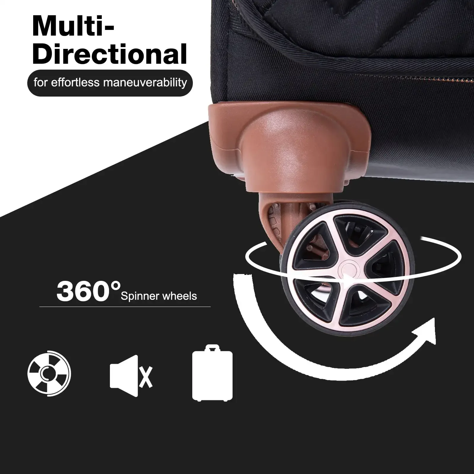 2 Piece Carry On Luggage Softside Lightweight Suitcase with Spinner Wheels