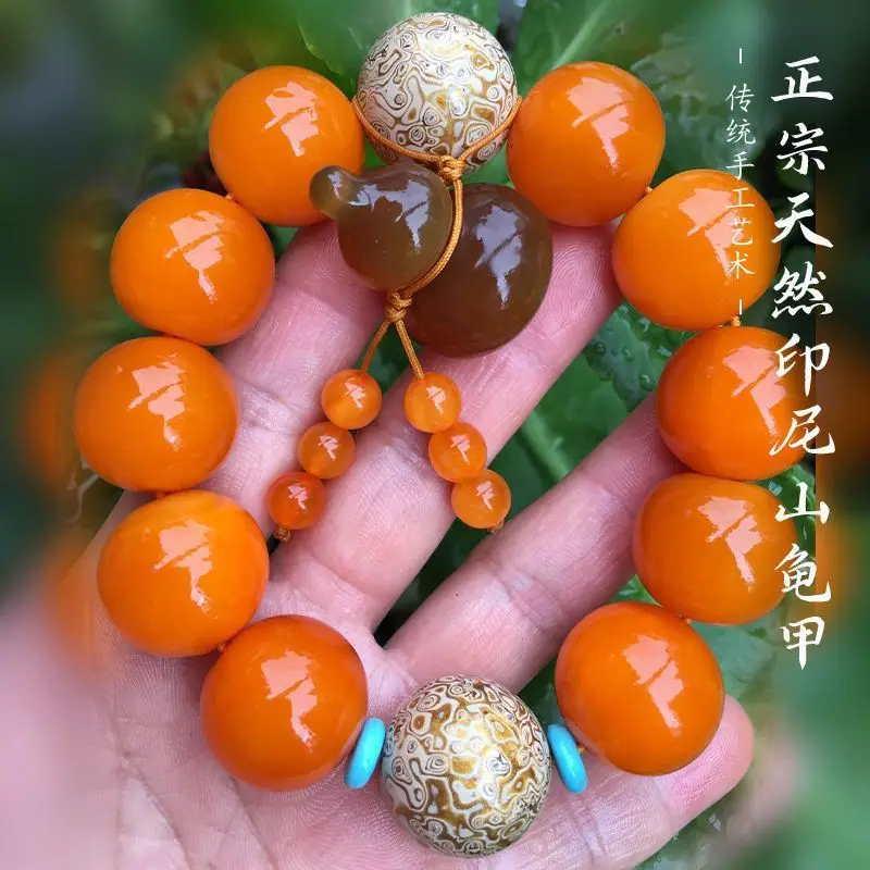 20mm Mountain Tortoise Men, Lacquer Bead Bracelet, Fashionable and Versatile
