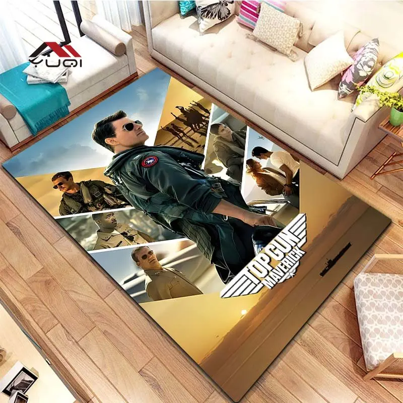 Topgun Tom Cruise Pattern Area Rug,Carpet Rug for Living Room Bedroom Sofa Doormat Decoration, Non-slip Floor Mat 15 Sizes