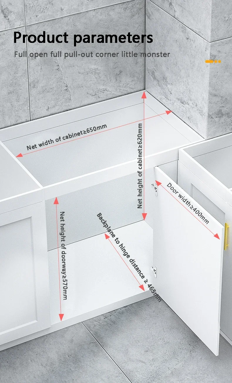 Magic Corner Unit Stainless Steel Universal Storage Pull Out Basket