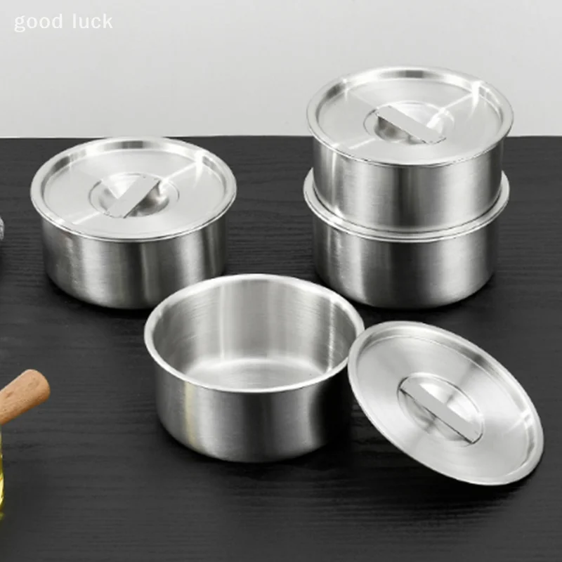 Cuenco de acero inoxidable para huevos al vapor, Ramen, arroz, fruta, ensalada, estofado, tazones con tapas, taza para sopa, contenedor de comida, suministros de vajilla de cocina