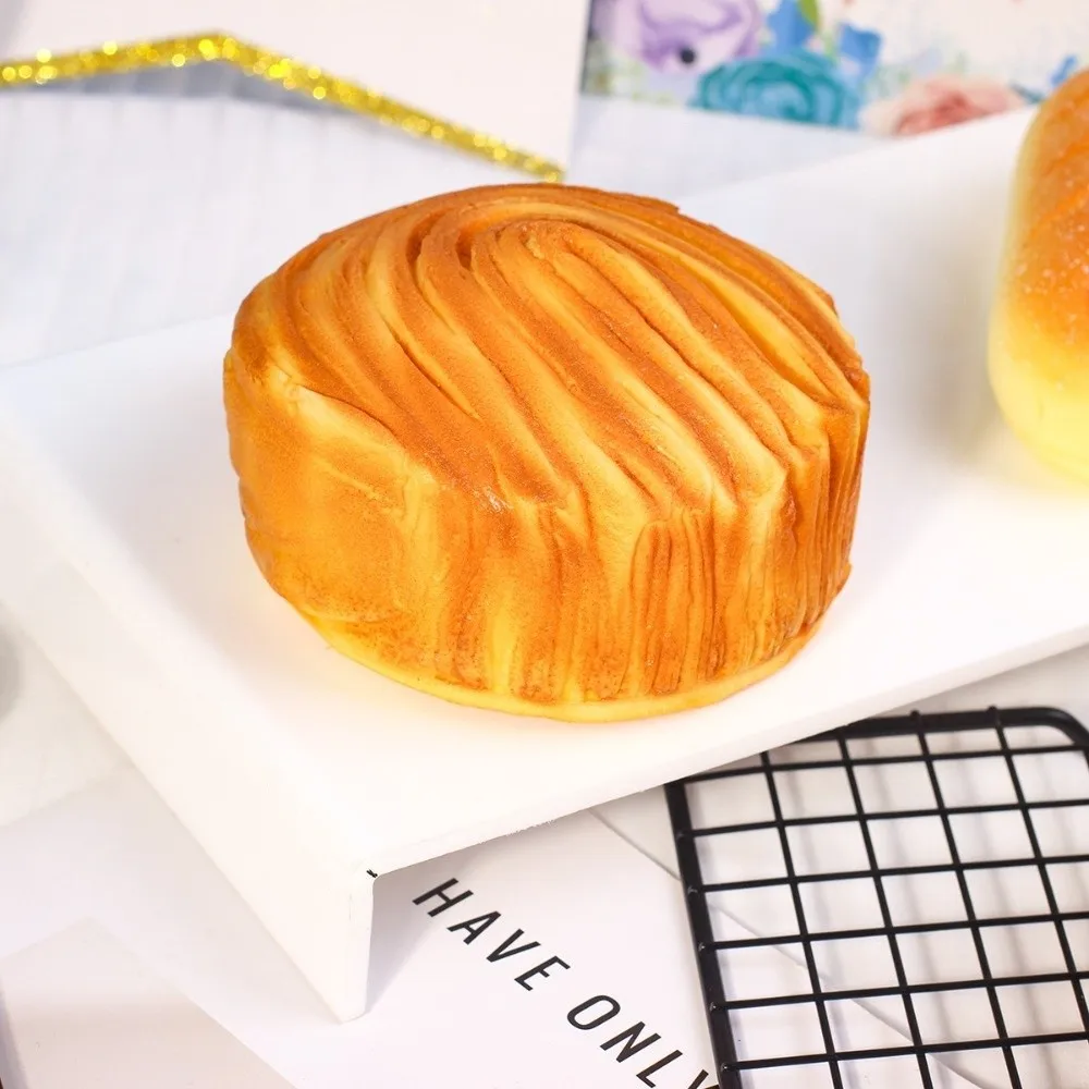 Sensory Fidget Bread Squishy Toy Soft Stress Relief Simulated Cheese Bun Slow Rebound Decompression Squeeze Toy
