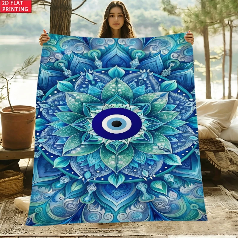 Blue White Tile Lemon La Dolce Vita Fleece Blanket For Mediterranean Bedroom Decor Lightweight Plush Throw Blanket Cover
