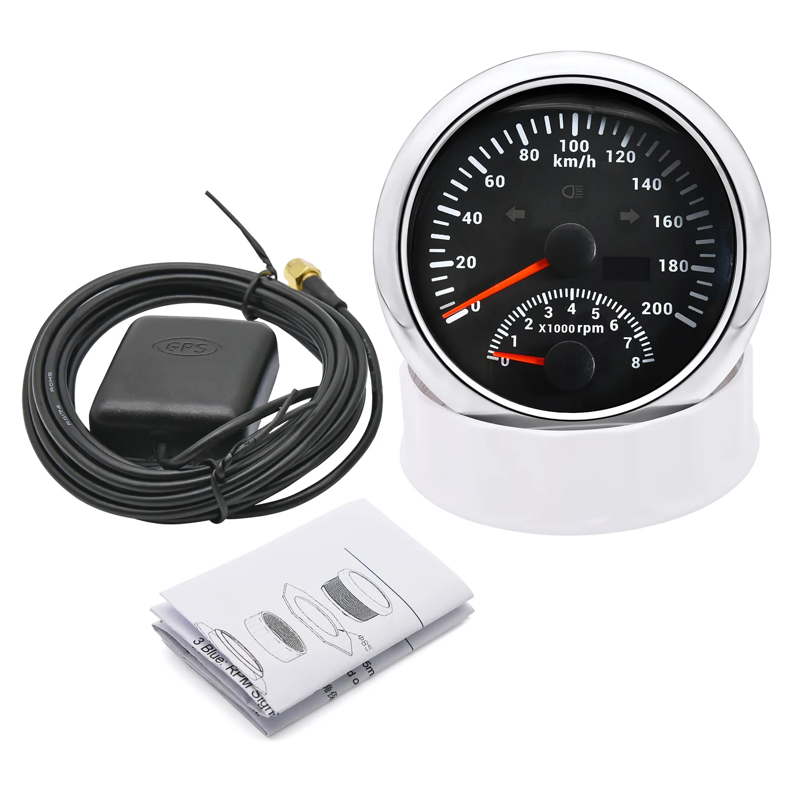 85mm GPS Speedometer With Tachometer 200KM/H 120KM/H Universal Car Truck Boat Speed Meter 85MM Holder Sensor For Car Boat 9-32V