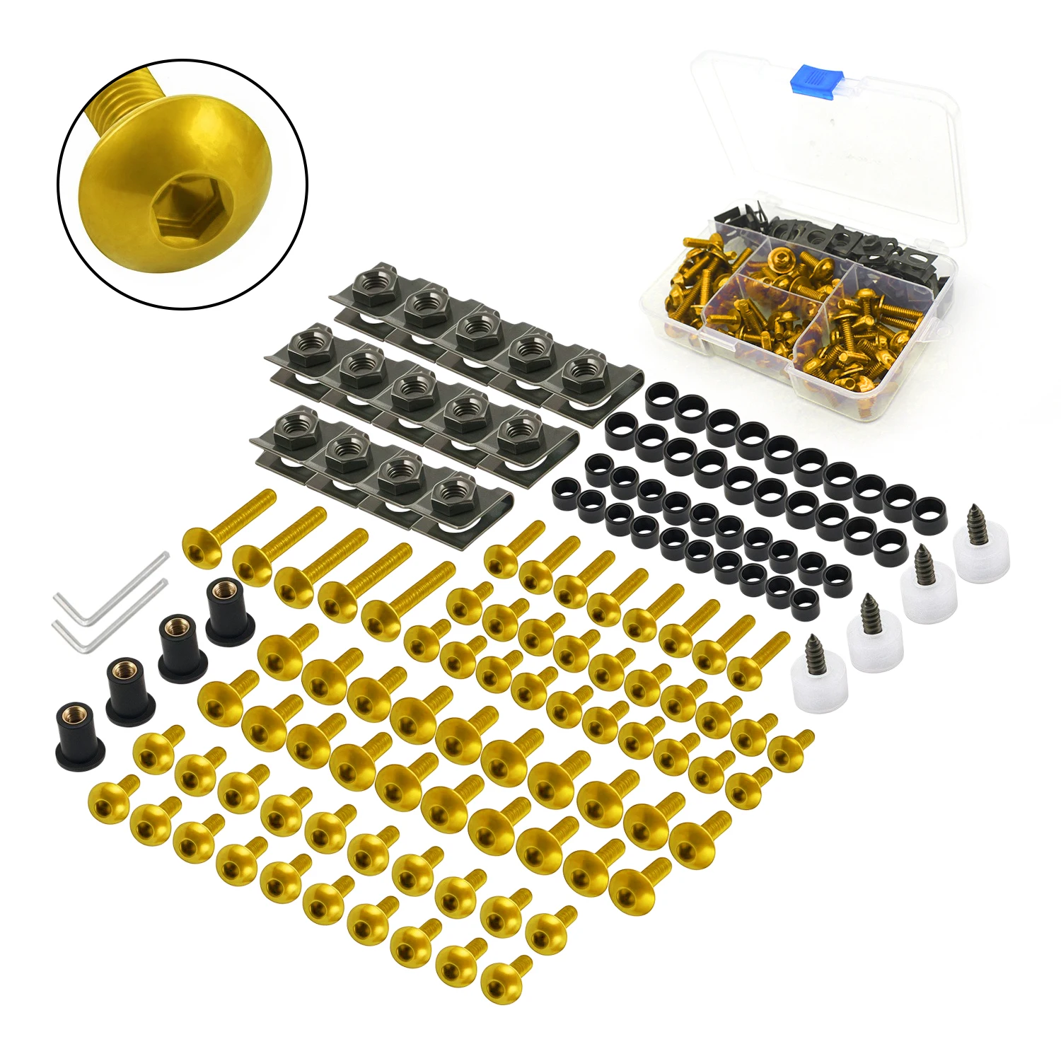 Motorradzubehör für YAMAHA YZF R1 R15 R25 R3 R6 R125 R15 R25 MT03 MT07 MT10 MT-09 MT-07 M5 M6 Schrauben- und Muttern-Set Bunt – Detail 14