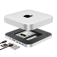 Qwiizlab UH25 Pro USB-C Hub for Mac Mini M1 / M2 – Dual Drive Enclosure (SATA + NVMe M.2), 10Gbps, SD / TF Reader