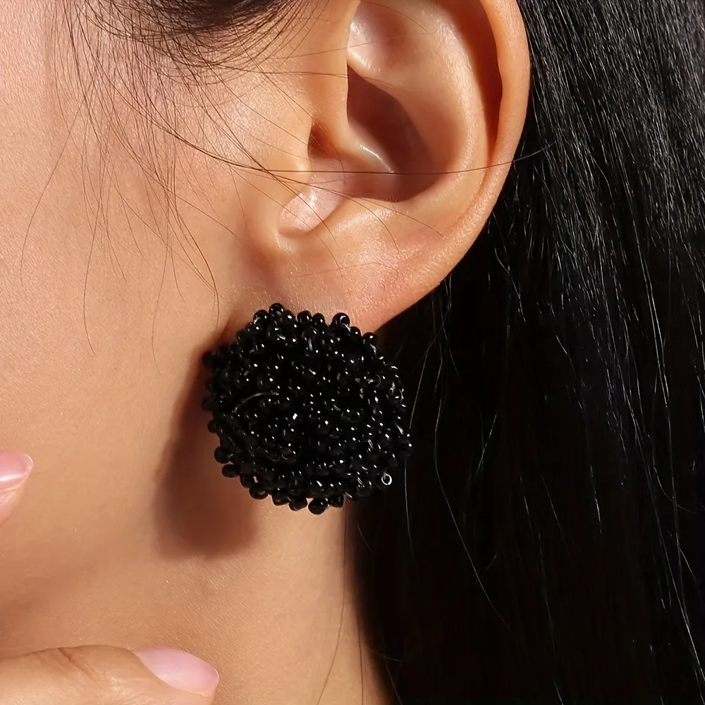 new in Bohemian Classic Ladies\' jewellery cute stud Earrings women European American Rice Bead Weaving Handmade earings jewelry