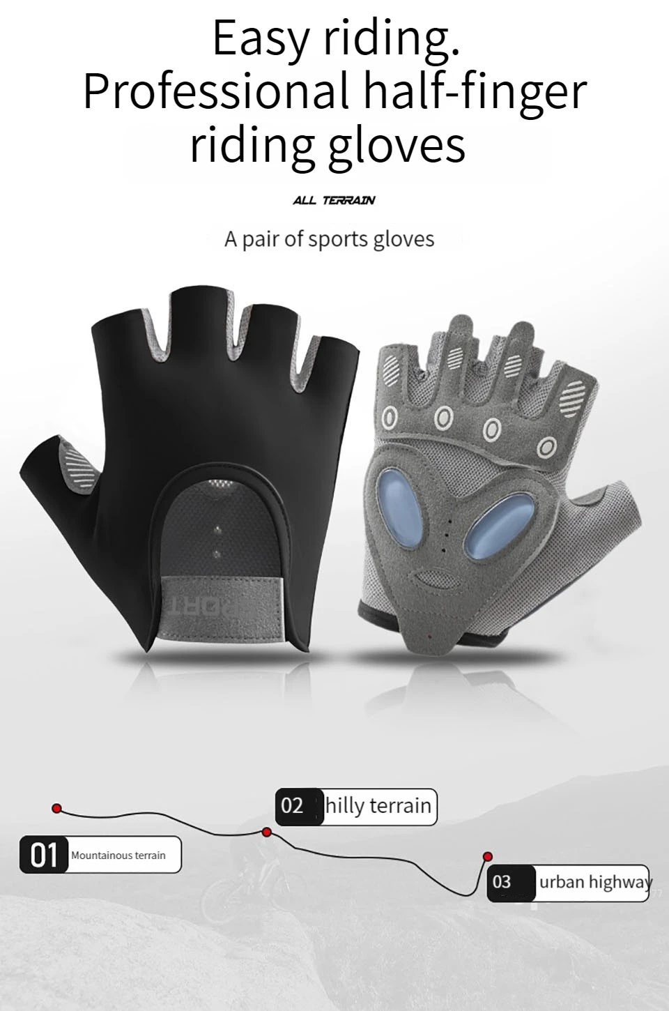 GTUBIKE 1 Paar Fitness-Handschuhe für Fitnessstudio, Bodybuilding, Training, Fitness, Sport, Gewichtheben, Übung, rutschfeste Handschuhe für Yoga-Handschuhe – Detail 1