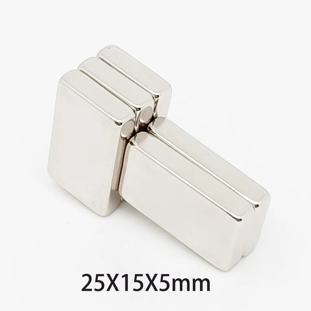 2/5/10/15/20/30PCS 25x15x5mm Block Strong Powerful Magnets N35 Neodymium Magnet Sheet 25x15x5 Permanent NdFeB Magnets 25*15*5