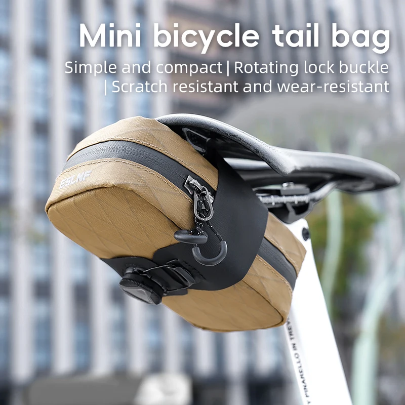 

ESLNF Bicycle Riding Bag Waterproof Mountain Bike Saddle Tail Bag with Self Locking Knob Road Bikes Cycling Storage Bag