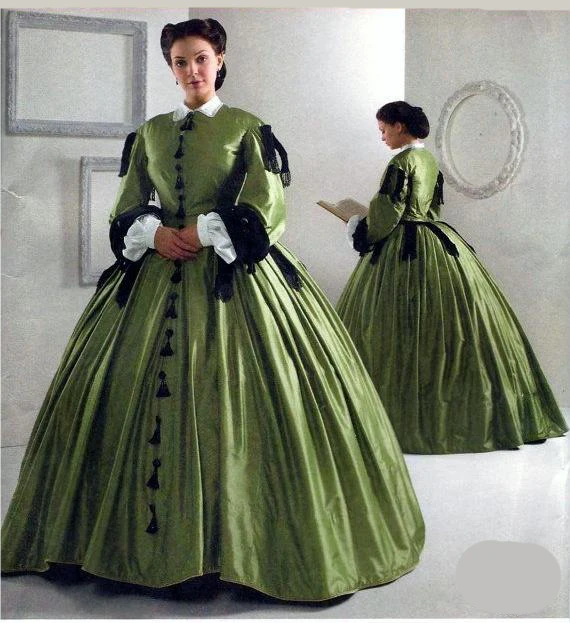 

Gone With The Wind Scarlett Costume Ball Gown 1860s Victorian Civil War Green Dress Princess Wedding Dress Scarlett Travel Set