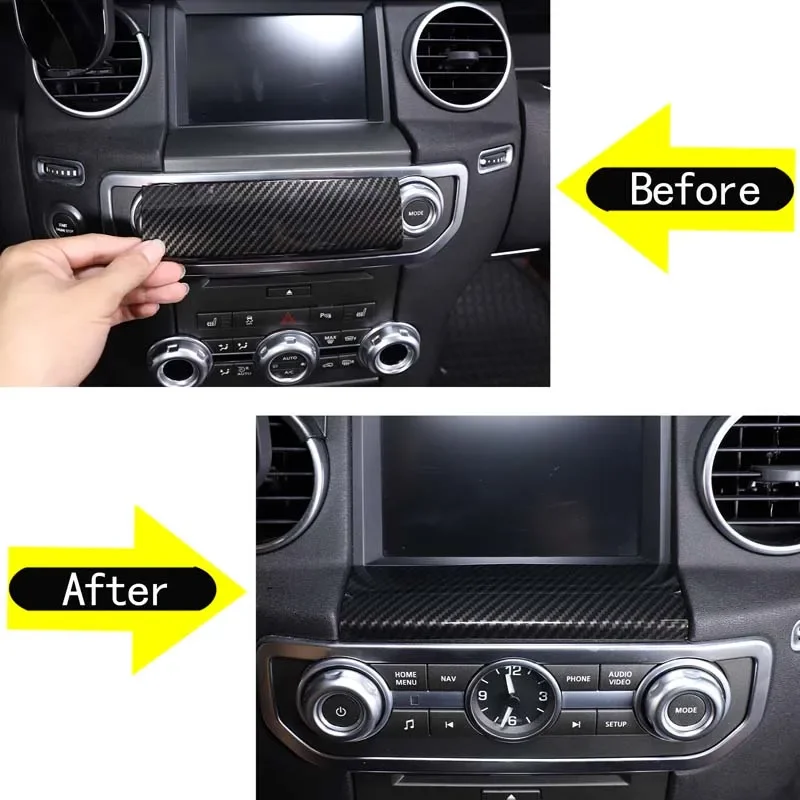 

For 2010-2016 Land Rover Discovery 4 LR4 ABS carbon fiber car steering wheel navigation lower trim strip auto accessories