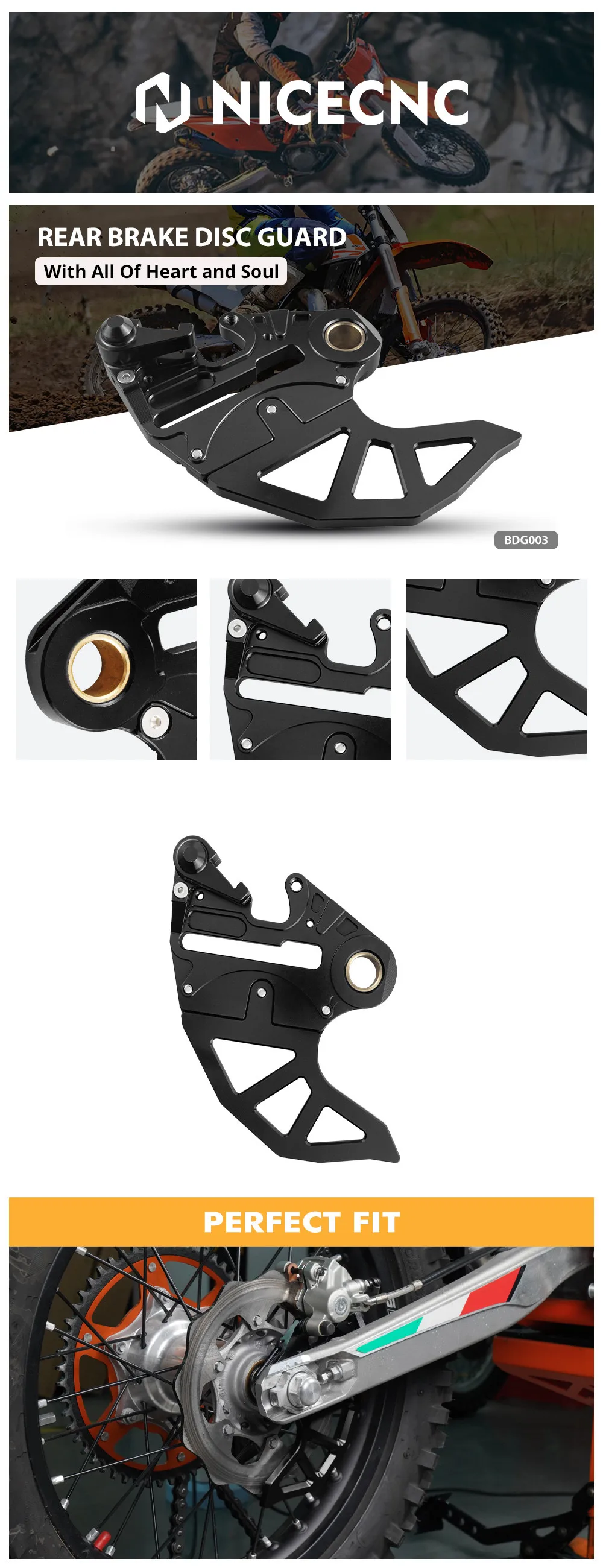 (EU-Lager) Für Husqvarna TE 300 FE 501 FE 450 350 250 150 TE TC TX FX 2014-2017 Hinterrad-Bremsscheibenschutzabdeckung FC 450 350 250 125 – Detail 2