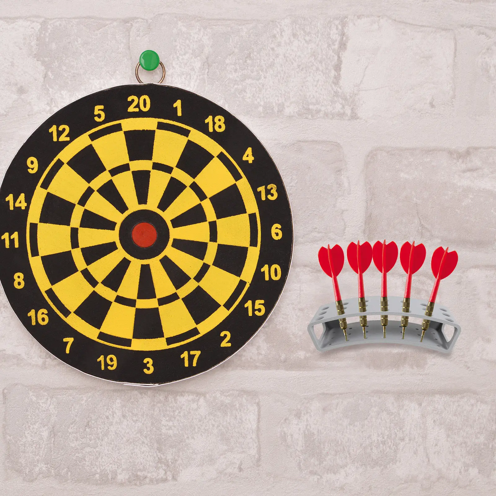 Plastic Wall Dart Holder -Dart Capacity Compact Space-Saving Storage Rack Easy Mount Office Game Room Bar Display Grey