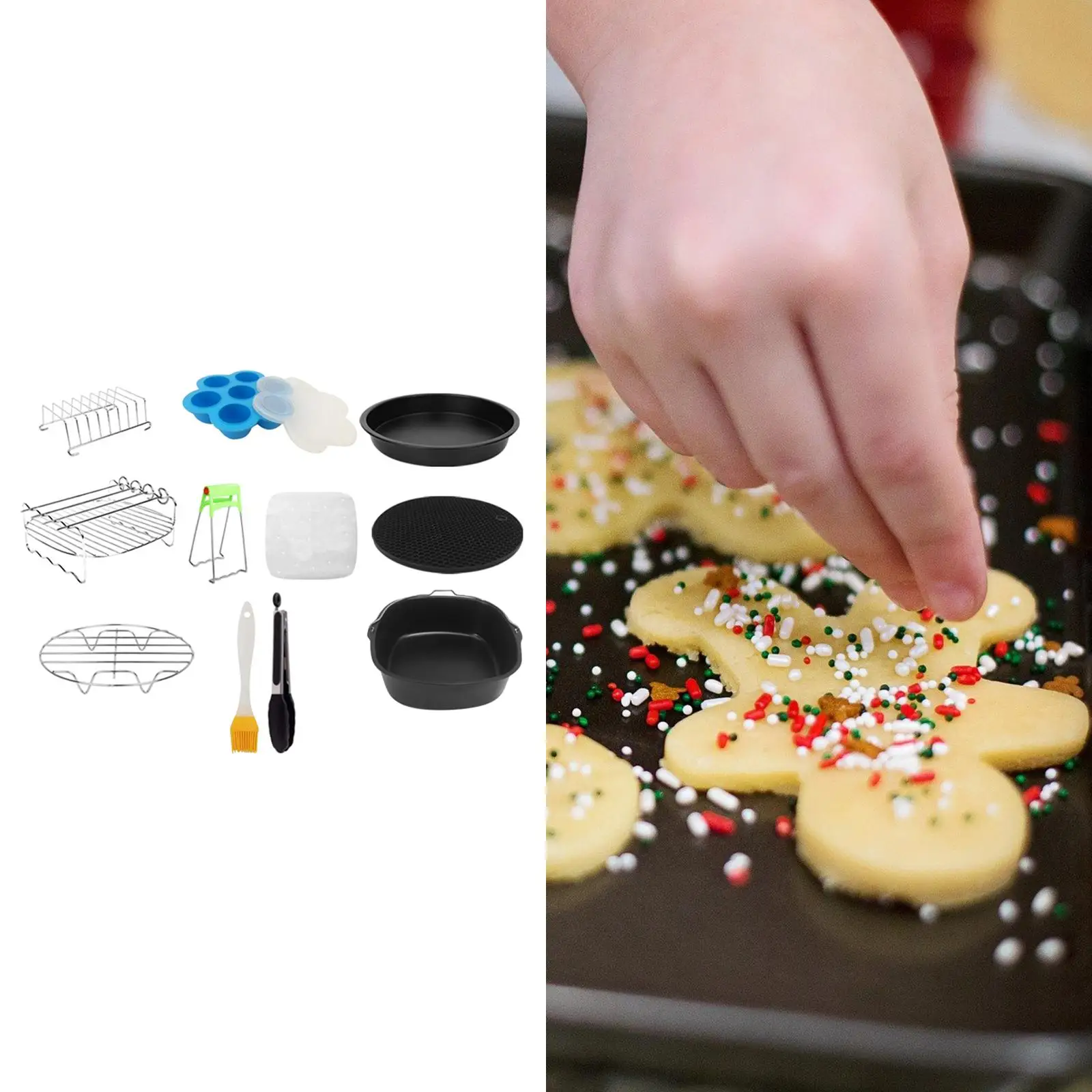 

Набор аксессуаров для аэрофритюрницы, 12 подставок для хлеба, набор аксессуаров для аэрофритюрницы, противень для пиццы, для