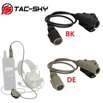 TS TAC-SKY Tactical PTT Adapter 6 Pin V2 U94 PTT Compatible PRC 148 152 163 Walkie Talkie Model for Airsoft Sports Headset