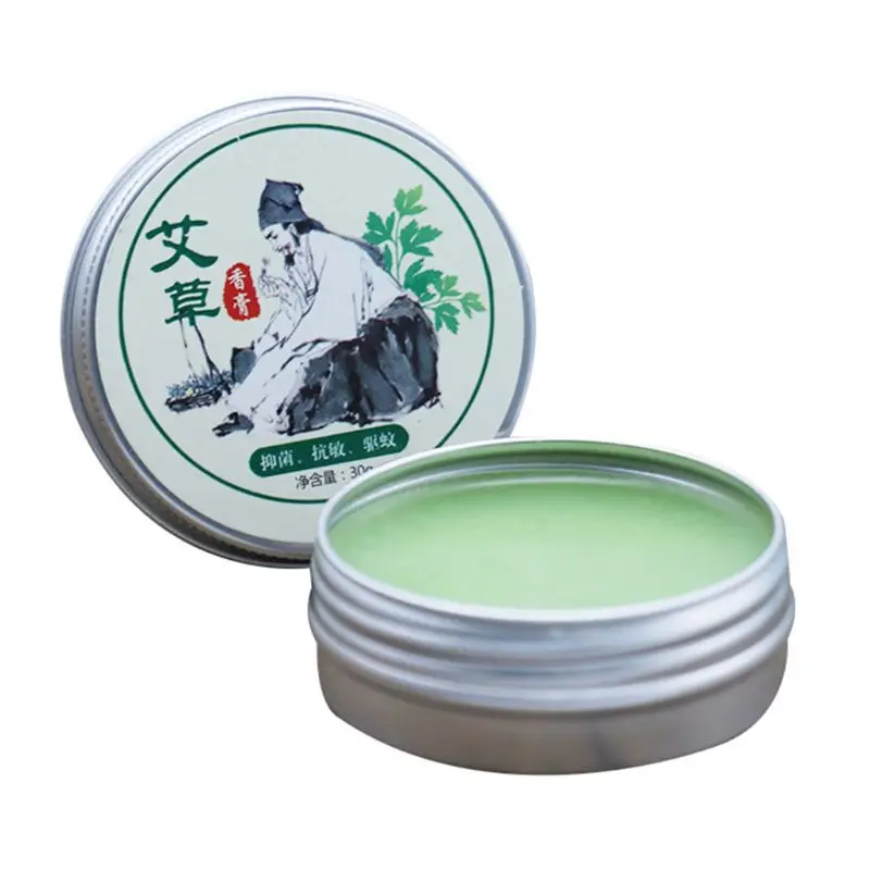 

30g Natural Wormwood Oil Cooling Ointment Repellent Insect Bite Repair Refreshing Relieving Itching Moxa Moxibustion Cream Balm