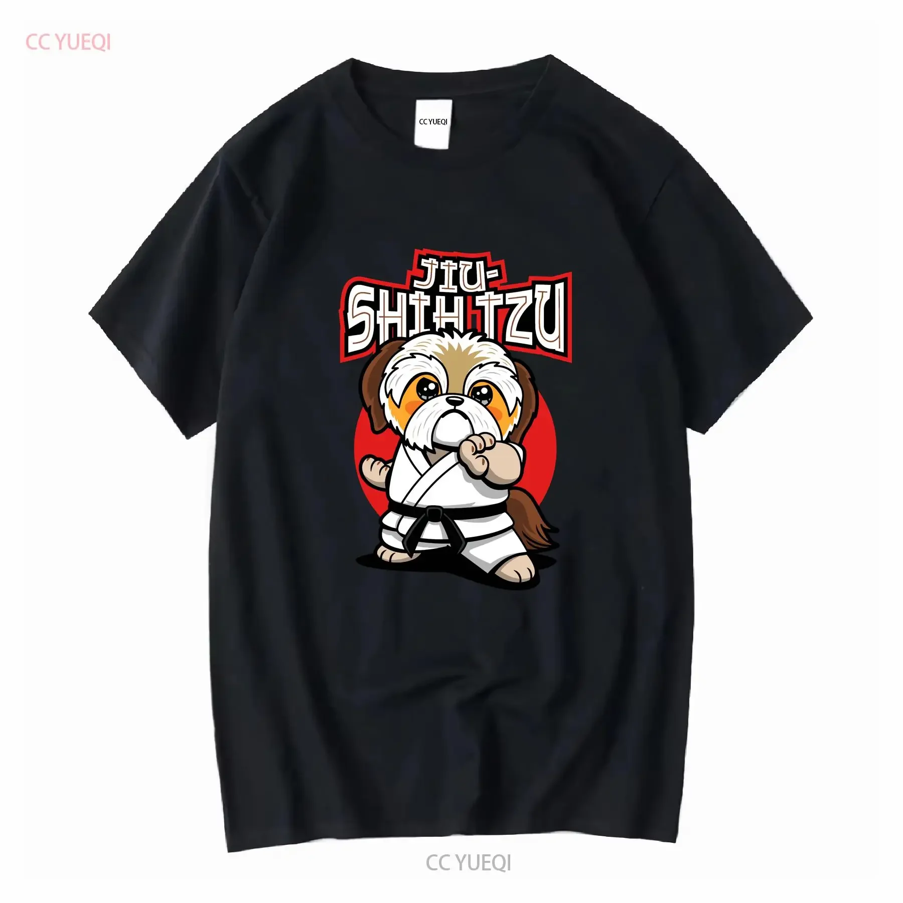 NWT Jiu Shih Tzu Funny Kawaii Doing Jitsu T Shirt long or short sleeves vintage Washed designer clothes Comfortable Stretched
