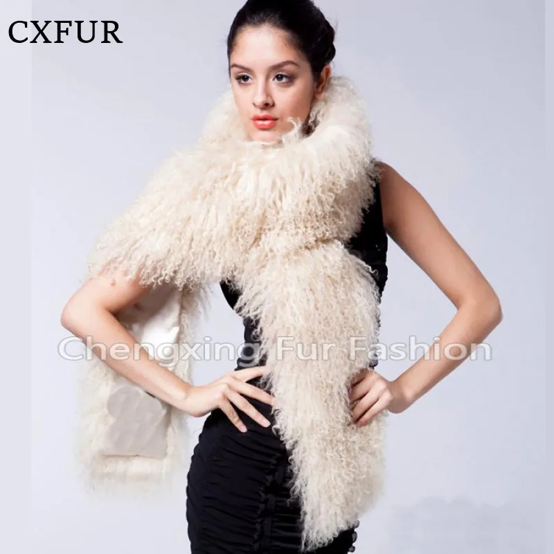 Full Plate Handmade Party Wear Real Mongolian Lamb Fur Wrap Shawl CX-B-92