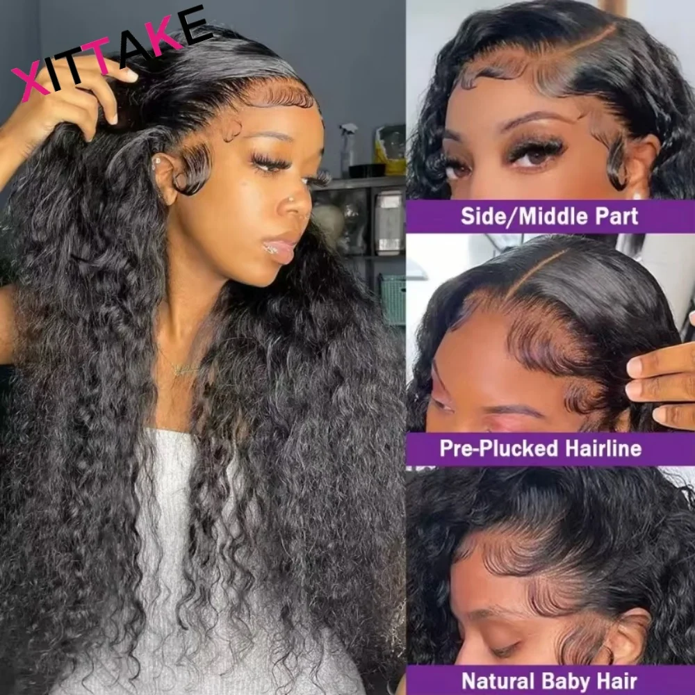 Parrucche per capelli umani vergini brasiliani ricci crespi HD pizzo trasparente 13x6 13x4 parrucca anteriore in pizzo capelli umani ricci per le donne pre pizzicate