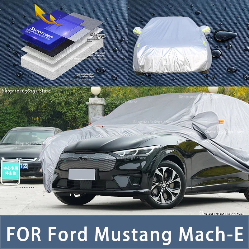 

For Ford Mustang Mach-E Outdoor Protection Full Car Covers Snow Cover Sunshade Waterproof Dustproof Exterior Car accessories