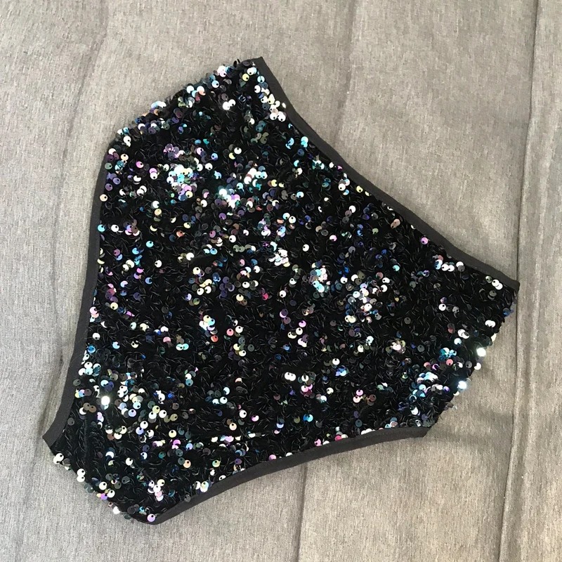 カラフルなスパンコールハイウエストショーツセクシーなポールダンス服バーナイトクラブ Ds Dj ゴーゴーダンス衣装ステージレイブ衣装 XS7296