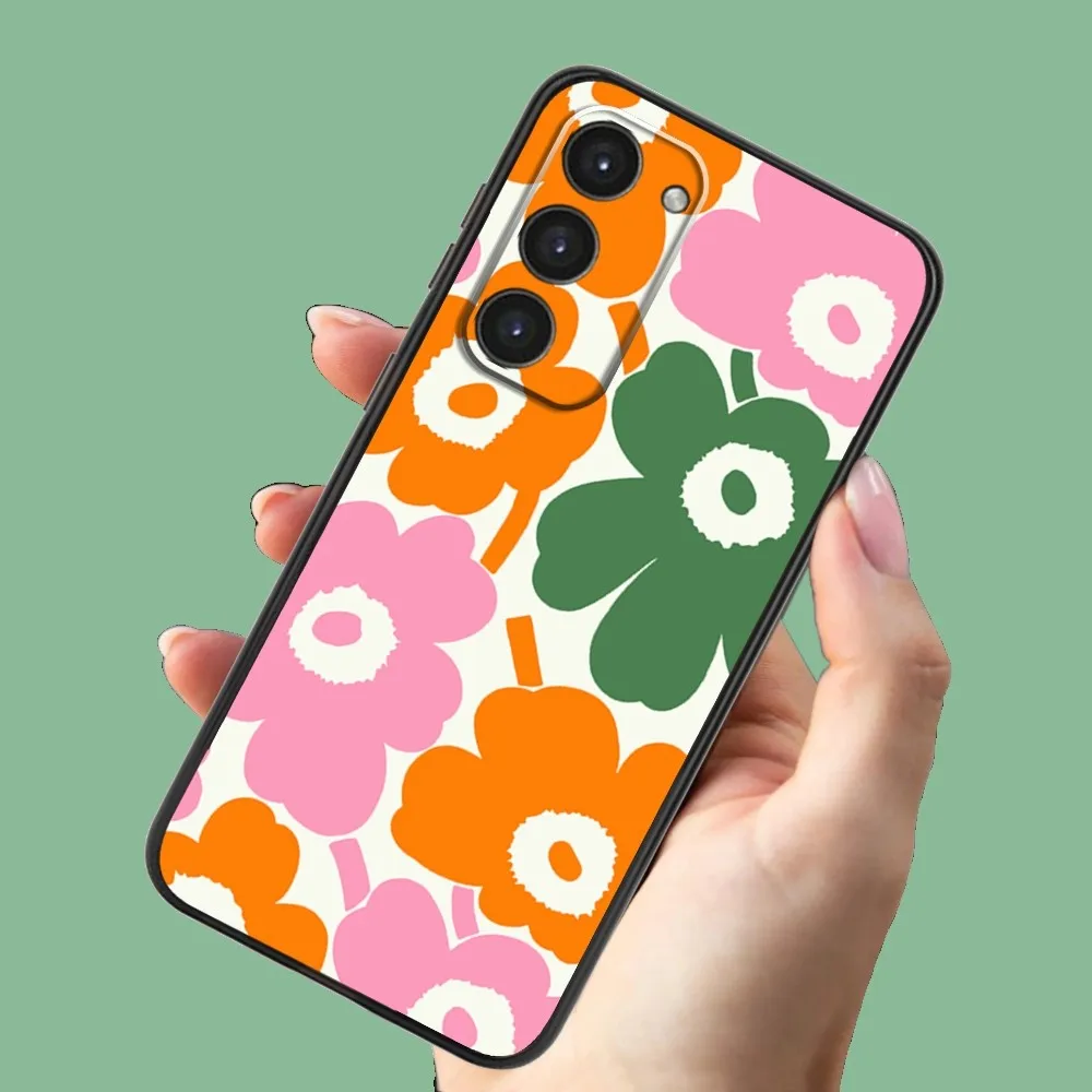 Flower U-Unikko Phone Case For Samsung Galaxy A13,A21s,A22,A31,A32,A52,A53,A71,A80,A91 Soft Black Shell