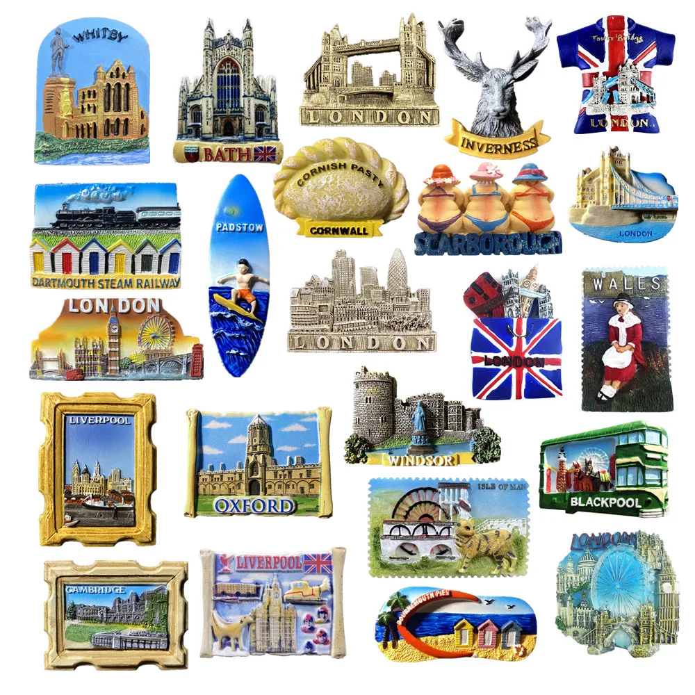 England London Flavor 3D Landmark Fridge Magnets Refrigerator Stickers Tourist Souvenir Decoration Articles Handicraft Gifts