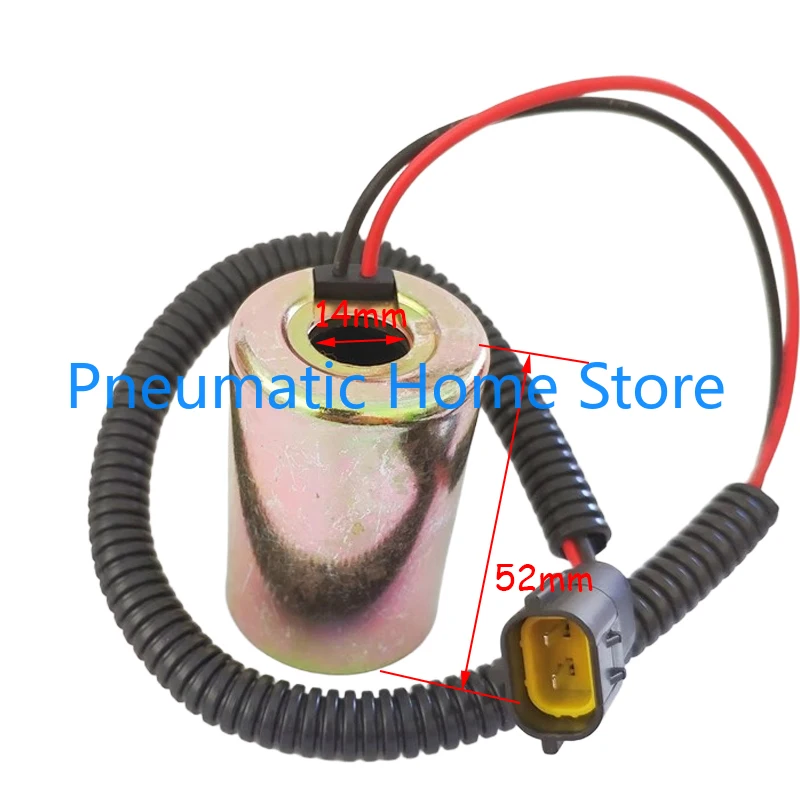 For Doosan Daewoo Sumitomo Kubota DH60-5/7 Excavator Pilot Safety Lock Solenoid Valve Coil Hole 14 High 52