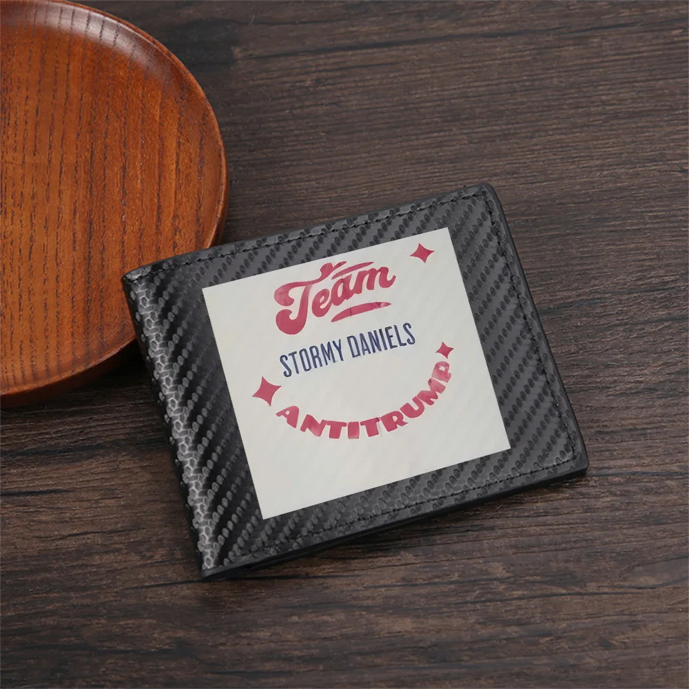 Team Stormy Daniels Antitrum Design Men's Wallets Simple Business Modern Stylish Printing Design Gifts For Father Boyfriend Chri