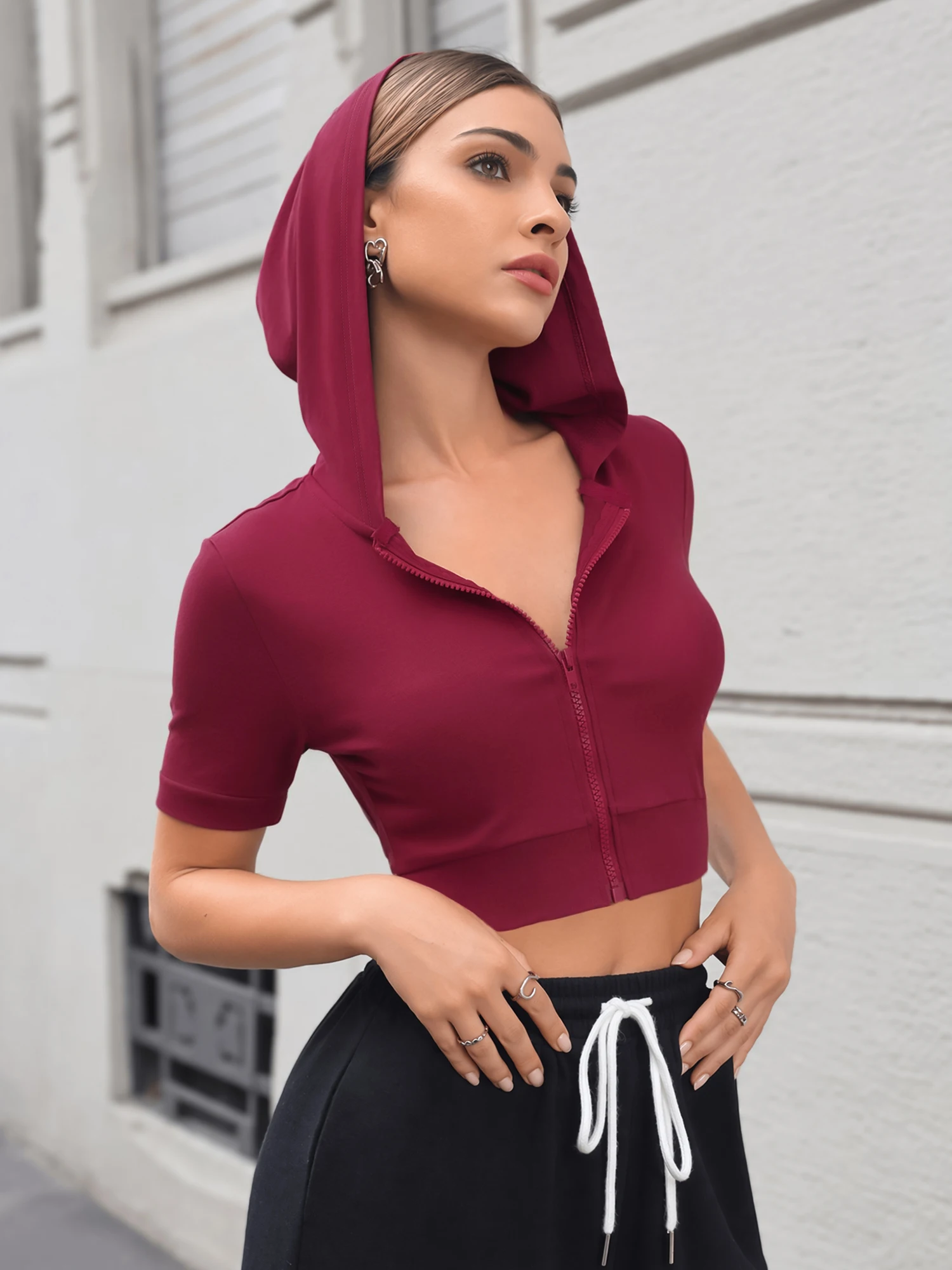 Women Sports Short Sleeve Zip - огляд і ціна Yoga Fitness Hoodie