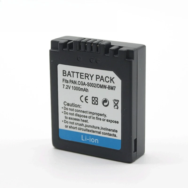 لباناسونيك لوميكس DMC-FX50 FX55 FX33 FX07 FZ7 FZ8 FZ18 TZ2 TZ3 TZ4 DMC-LZ6 LZ7 كاميرا CGA-S002E بطارية 1000mAh