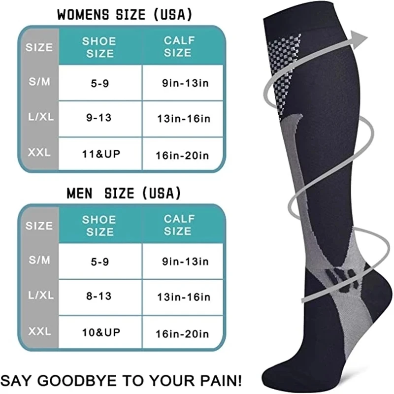 Compression Socks Varicose Veins Men\'s And Women\'s Sports Socks Football 20-30 Mmhg Elastic Anti Fatigue Pain Relief Wholesale