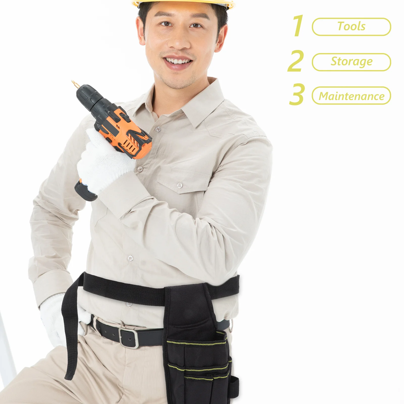 

Сумка для инструментов из ткани Оксфорд, поясная сумка для электрика, с множеством карманов, прочная, универсальная, для сада, портативная