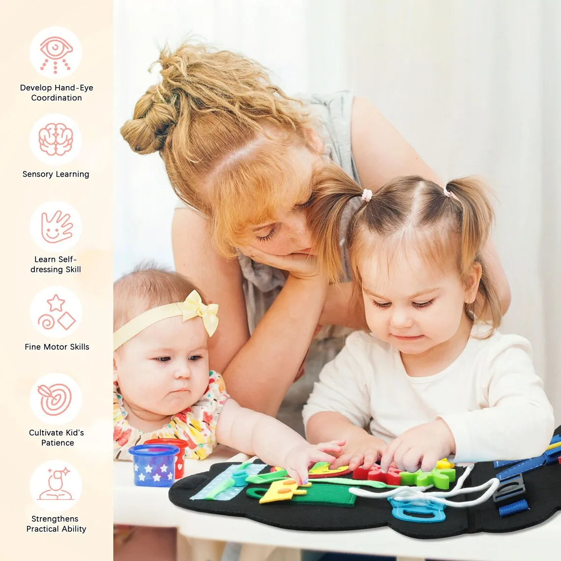Montessori Beschäftigt Spielzeug Beschäftigt Bord Frühen Pädagogisches Spielzeug Für Kleinkind Baby Filz Tuch Lernen Ruhig Buch 3D Leben Fähigkeiten Buch