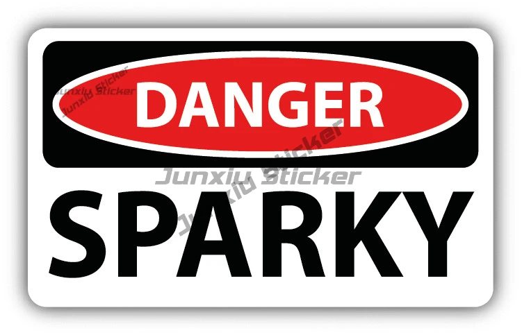 

Danger Sparky Sign Sticker Warning Decal Decoration Waterproofing Car Bumper Laptop Speedboat Rear Windshield Cover Scratches