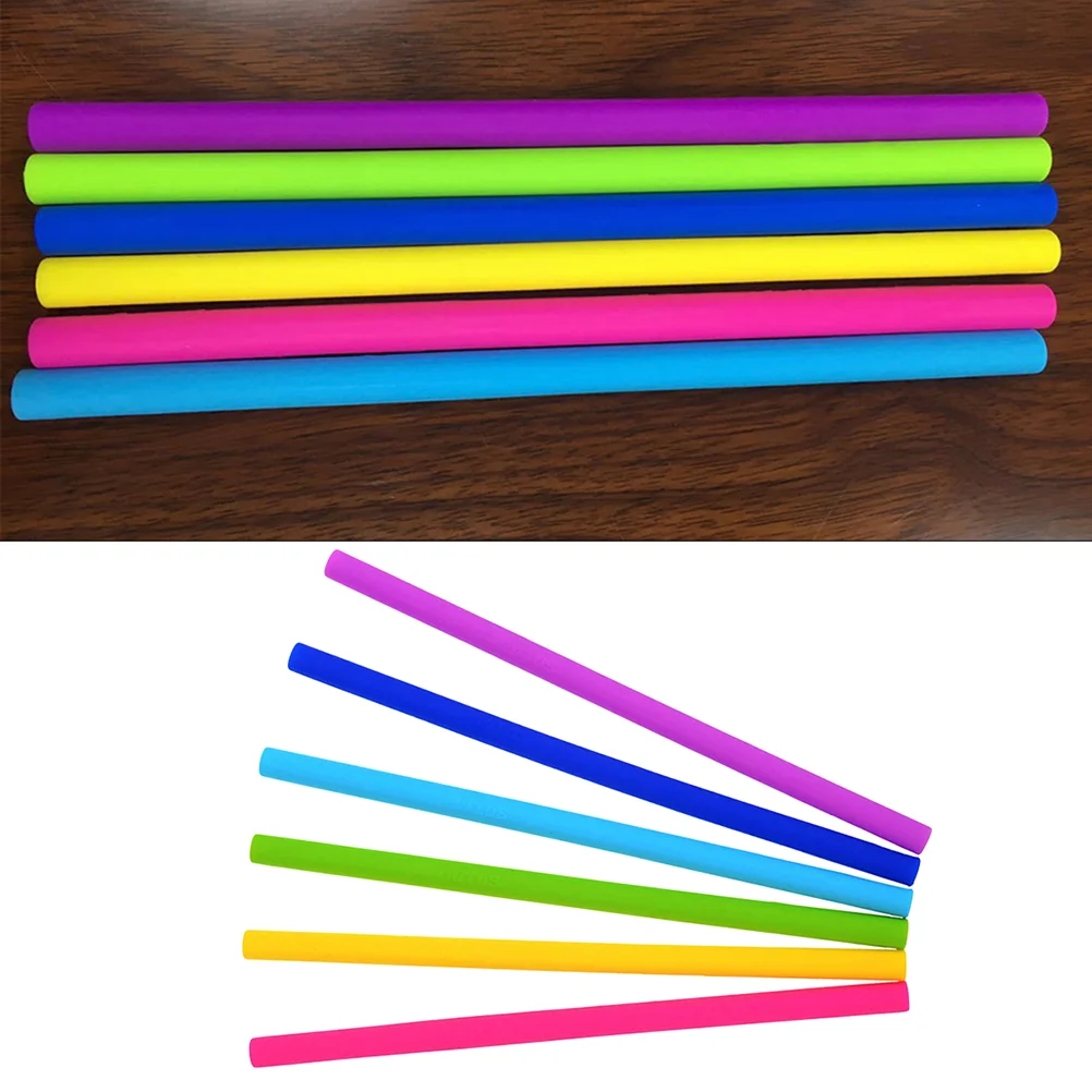 6 Pcs Drinking Straw Cleaning Brush Straight Straws Reusable Wrist Bands for Washing Face