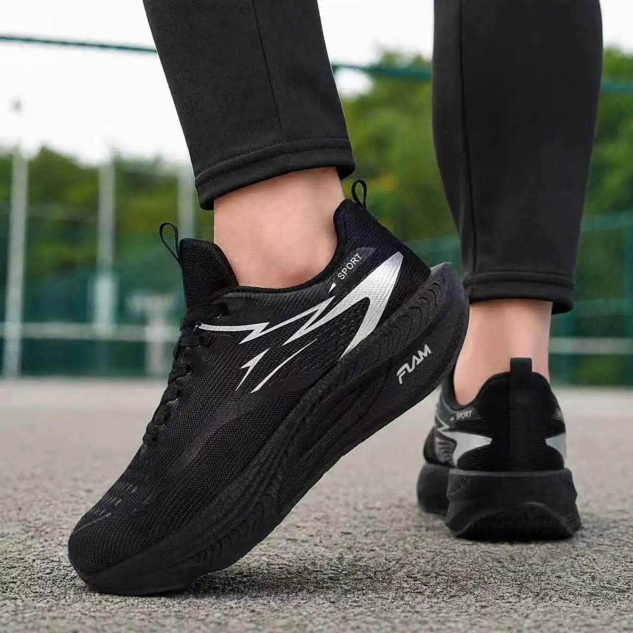 Marathon Racing Shoes Men Elastic Cushion Mesh Trainers