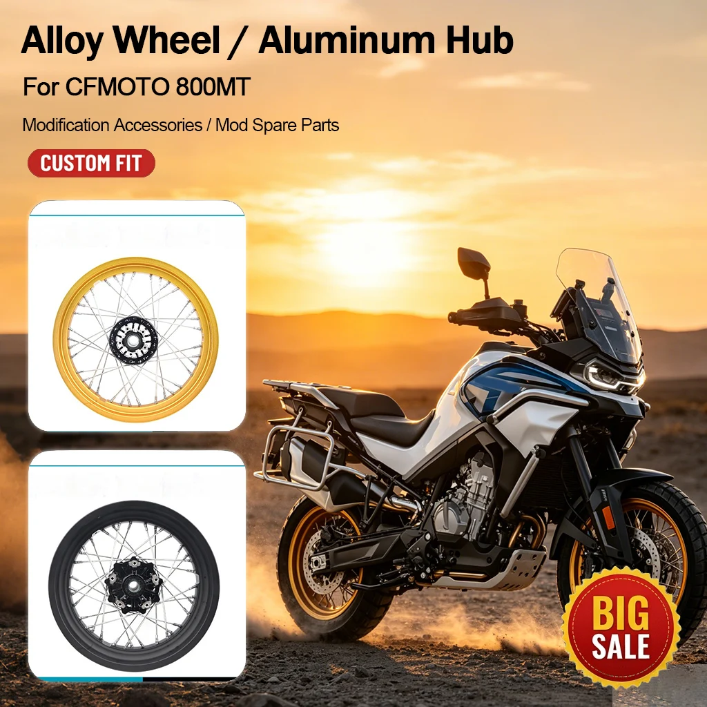 Front & Rear Aluminum Wheel Rim Hub Wheel Shaft Motorcycle Modified Replacement Spare Parts For CFMOTO 800MT