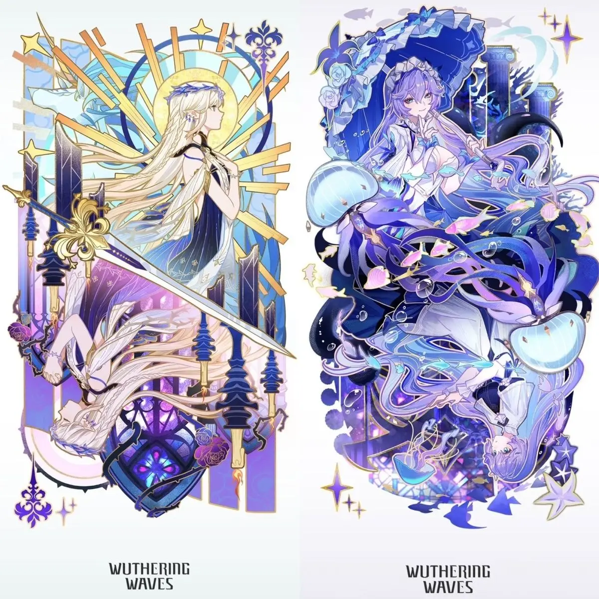 Wuthering موجات Canterella Cartethyia معلقة رأسا على عقب مجموعة تأثيري سطح المكتب ديكور حامل الشكل الاكريليك نموذج لوحة هدية #1