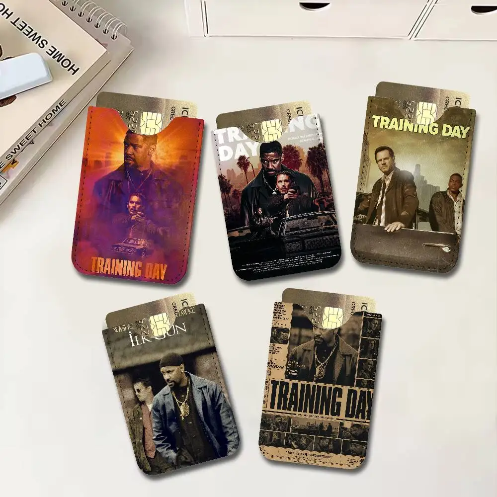 crime movie T-Training Day Denzel Washington New Leather Card Small Retro Cowhide Coin Purse Men/Women Luxury Card Holder