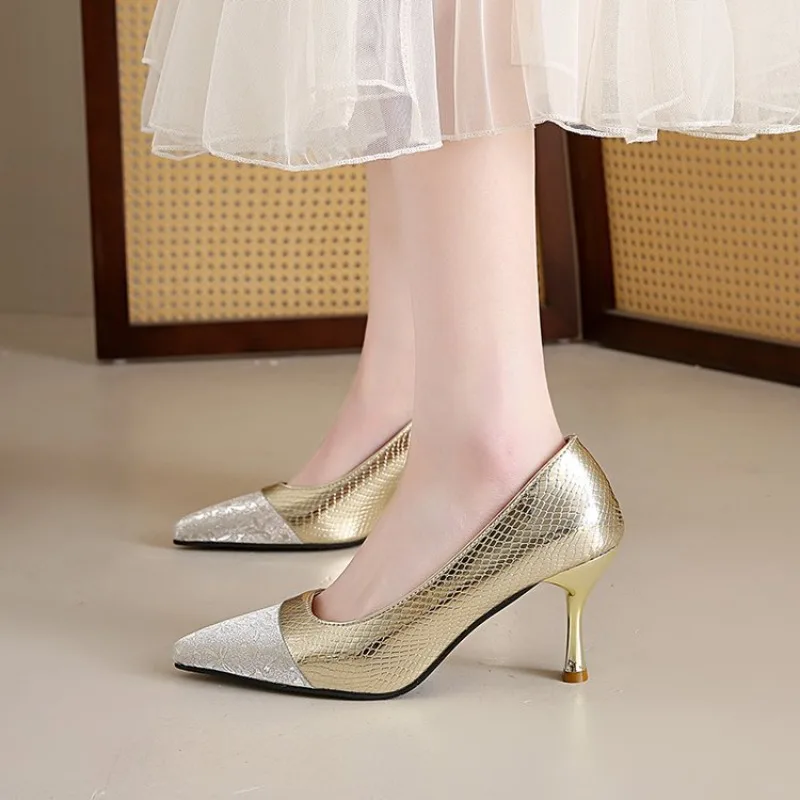 

Hot Sell 2025 New Short Mouth Pointy Head Little Midget Shoes Women's All-matching Stiletto Heels Zapatillas De Mujer