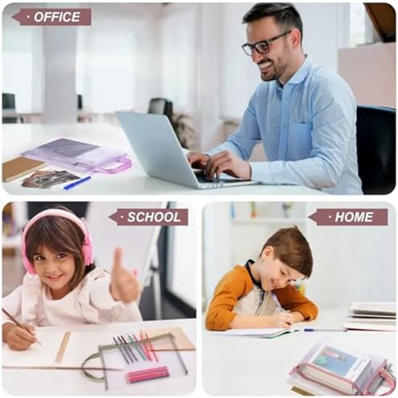 

Сетчатые сумки на молнии для организации 10 шт., сетчатые сумки с утолщенным нейлоновым материалом на молнии, размер А4, сетчатый мешок 10 цветов