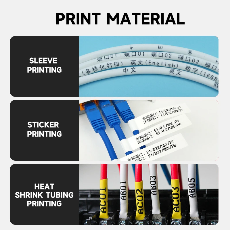 C-280T PVC Wire Heat Shrinkable Tube Cable ID Marking Printer Thermal Paper Pipe Casing Tube Drivepipe Printing Label Maker