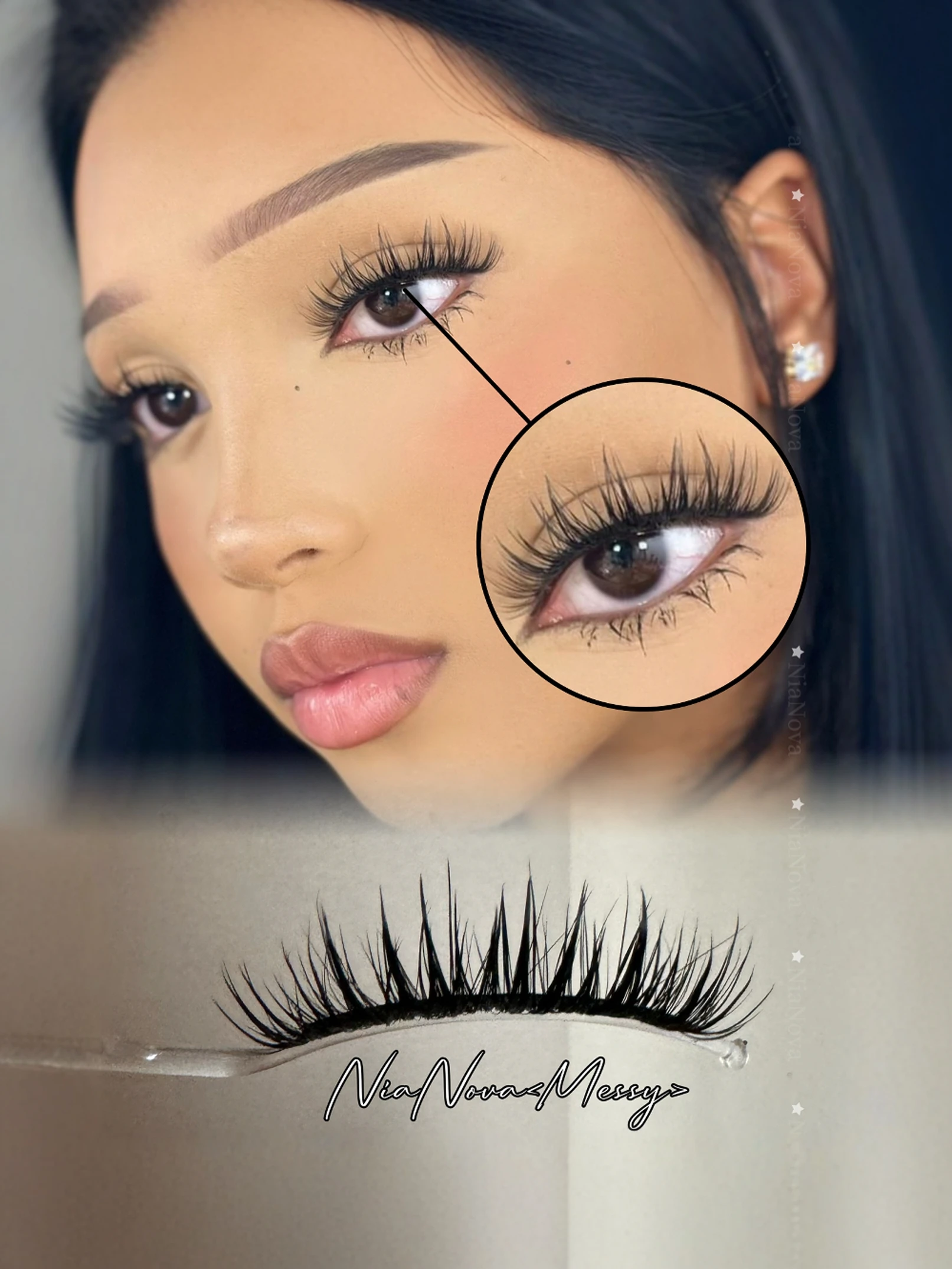 Cílios postiços naturais banda fina feitos à mão cílios cosplay moda coreana extensão fina ferramentas de maquiagem, distribuição aleatória