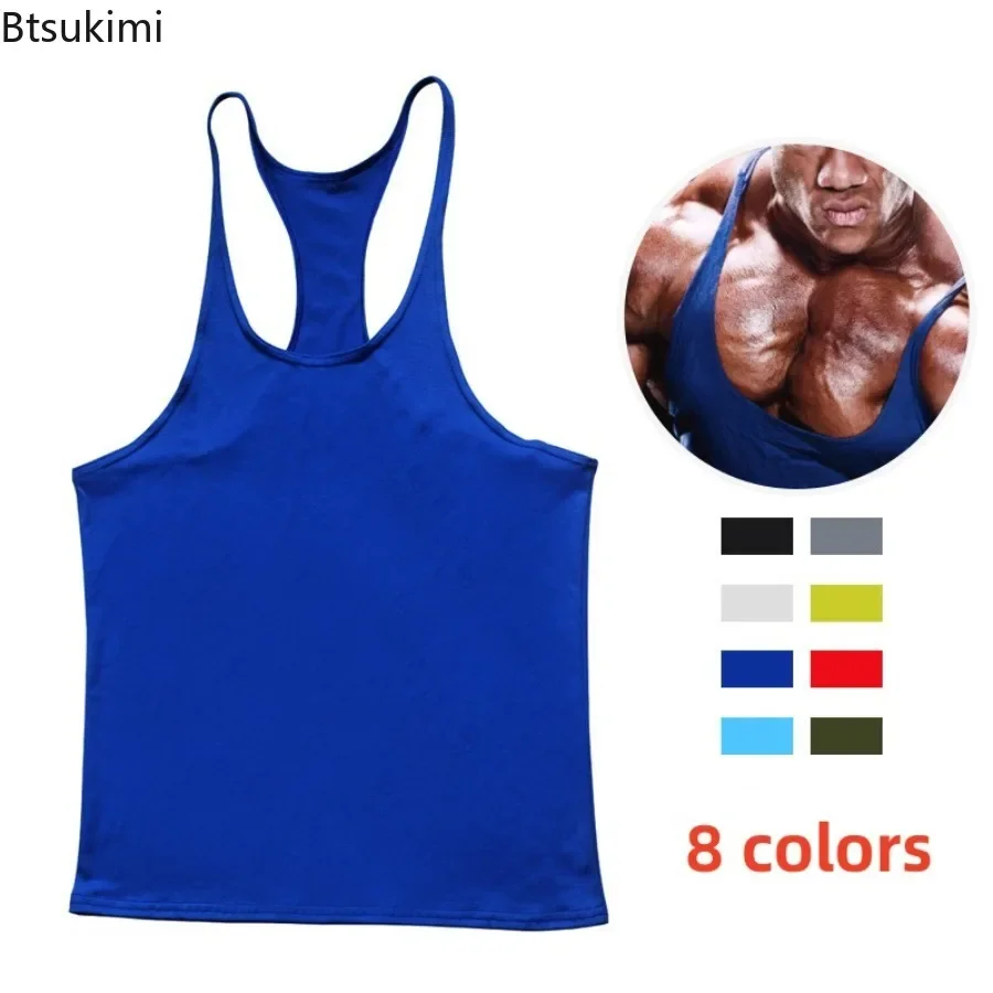 Men's Sleeveless Sweatshirt Singlets Gym T-shirts Suspenders Man Top for Fitness Vests Bodybuilding Shirt Stringer Clothing Vest